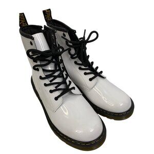 Dr Martens 1460 White Patent Leather Unisex Boots Size 6 Men / 7 Lady Lace Up Mi